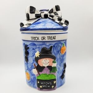 Panware Home Essentials Witch's Brew Canister Spiders Pumpkin Cauldron Halloween